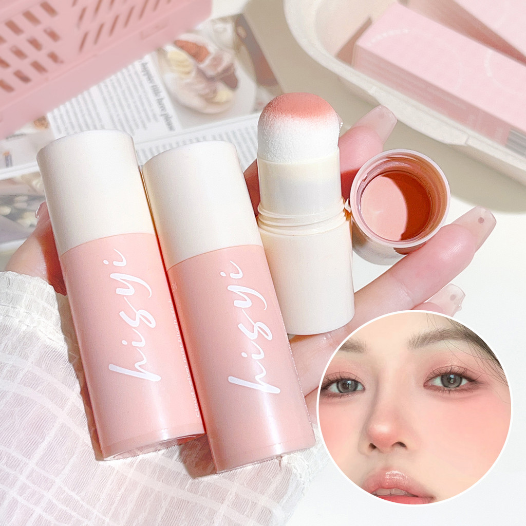 Hisyi Cloud Soft Velvet Mist Blush Stick Vitality Blush สไตล์เกาหลี Whitening Brightening Easy-to-Color Lip Cheek Dual