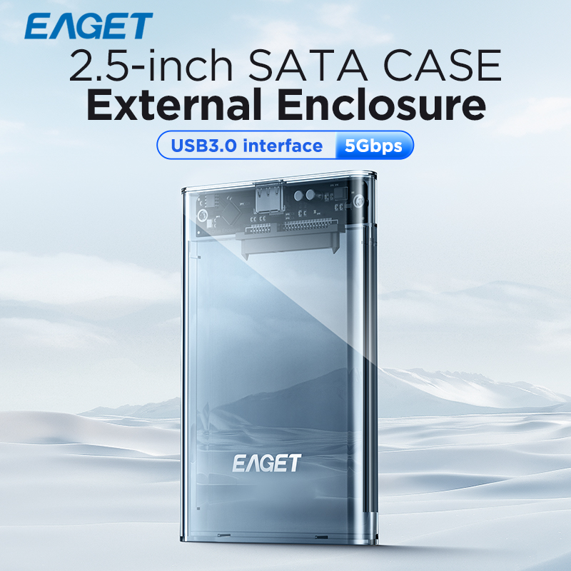 Eaget 6TB 2.5 กล่องใส่ฮาร์ดไดรฟ์ภายนอก USB 3.0 ถึง SATA III Hard Disk Case (ไม่มี HDD SSD)