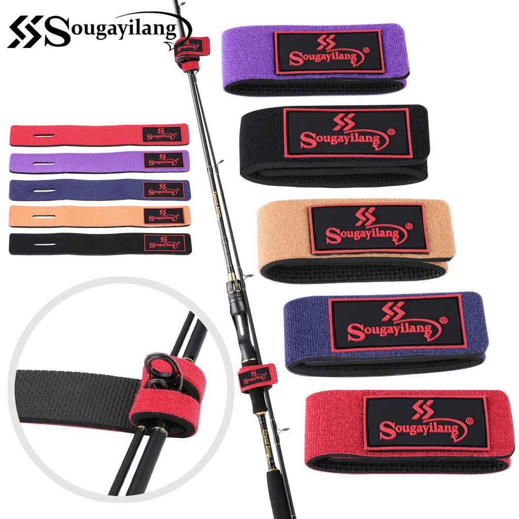 SOUGAYILANG ซูกายิลาง 5สีคันเบ็ดผูกคันเบ็ดผู้ถือคันเบ็ดสิ่งที่แนบมาผูกลื่นพับตะขอเข็มขัดผู้ถืออุปกรณ์ตกปลากลางแจ้ง