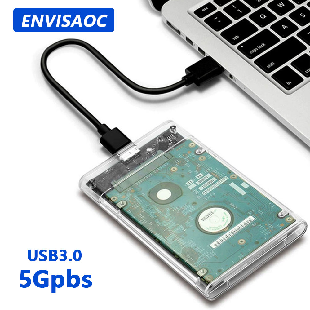 กรณี HDD โปร่งใส SATA เป็น USB 3.0 ฮาร์ดไดรฟ์กรณีภายนอก 2.5 HDD Enclosure สําหรับ HDD SSD ดิสก์กล่องสนับสนุน UASP