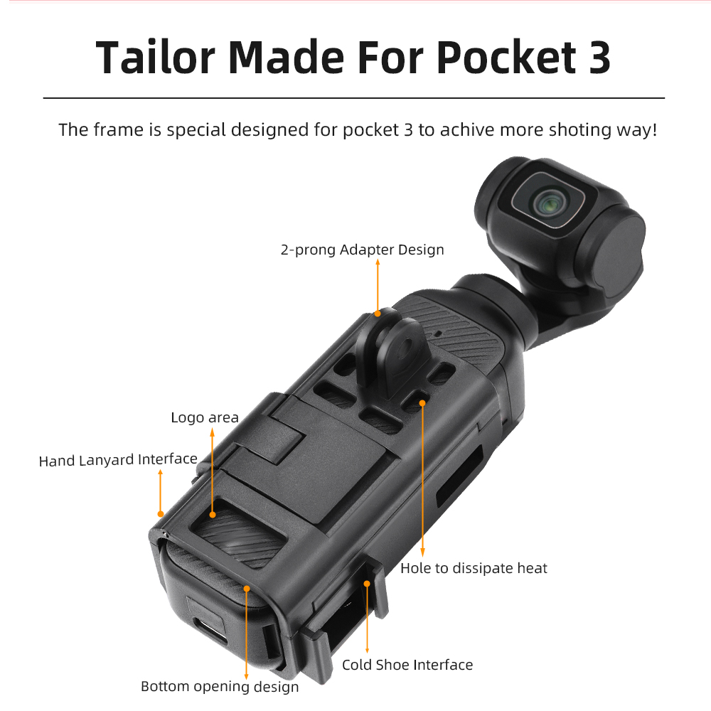 Flymile อะแดปเตอร์ Mount สําหรับ DJI Osmo Pocket 3 กล้อง Gimbal แม่เหล็กขยายวงเล็บป้องกันกรณี Handle Housing Shell QUICK Release อุปกรณ์เสริม