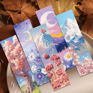 ที่คั่นหนังสือที่สวยงาม 30 ชิ้น Emboss ภาพวาดสีน้ํามันสไตล์กระดาษบุ๊คมาร์ค Fairy Tale ทิวทัศน์เครื่องเขียนนักเรียน