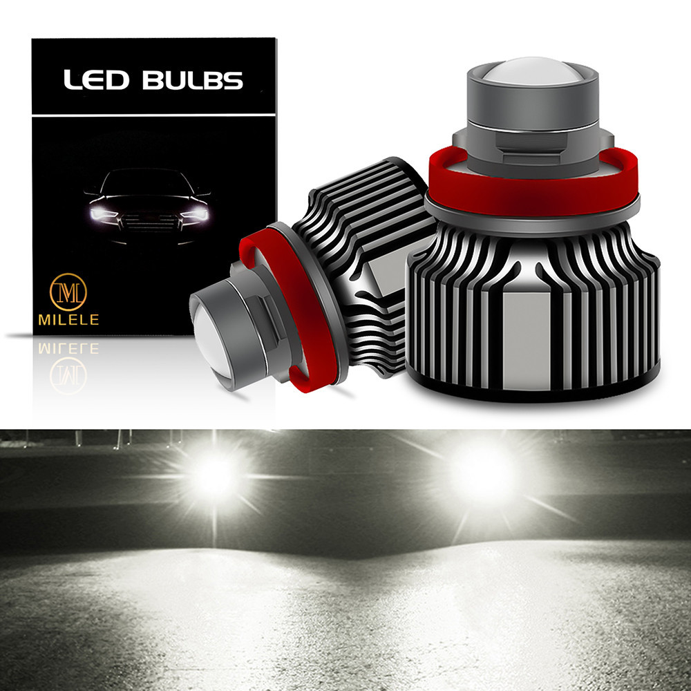 ไฟหน้าเลเซอร์ LED รถยนต์ 2 ชิ้น หลอดโปรเจกเตอร์ H11 H8 H9 9005 9006 H7 40W 6000K สำหรับมอเตอร์ไซค์