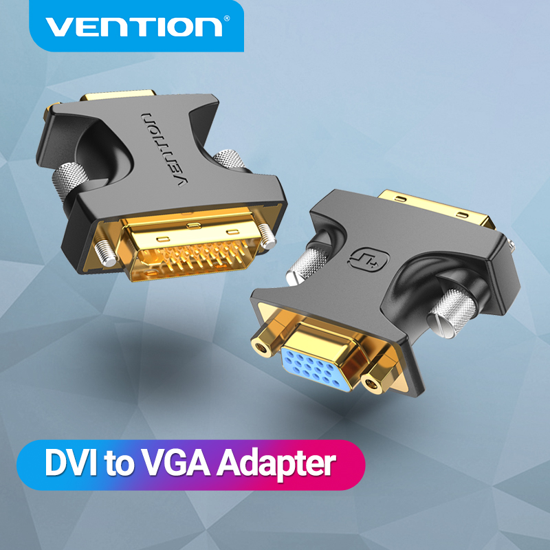 Vention DVI Male to VGA Female Adapter Bidirectional DVI-I 24+5 ถึง VGA 1080P 60HZ สําหรับ TV โปรเจคเตอร์ Extender Connector