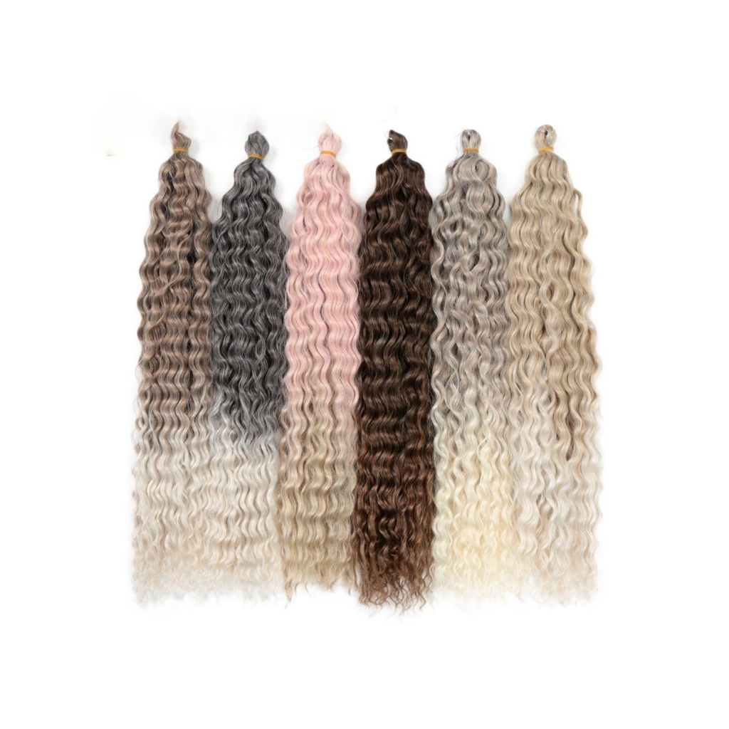 30นิ้วสีดําสีน้ําตาลเบอร์กันดีmulticolor Soft Ocean Waveโครเชต์ผมDeep Wave Twistโครเชต์ต่อผมCurd Braidingผม1แพ็คยาวหยักน้ําWave Braids