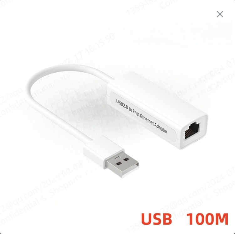 อะแดปเตอร์การ์ดเครือข่ายอีเธอร์เน็ต LAN USB 2.0 เป็น RJ45 10 100Mbps TYPEC สําหรับแล็ปท็อป PC Windows 7 8 10 11