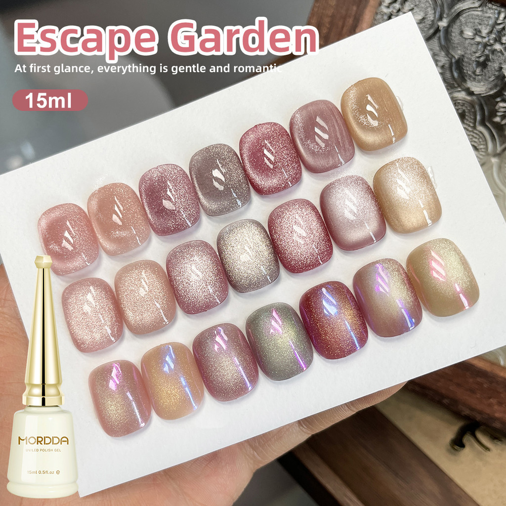 1 PC 15ml Escape Garden Cat Eye แม่เหล็กเจลเล็บ Soak Off Uv Led โคมไฟเล็บสําหรับของขวัญผู้หญิง-ไม่มีแม่เหล็ก Stick รวม