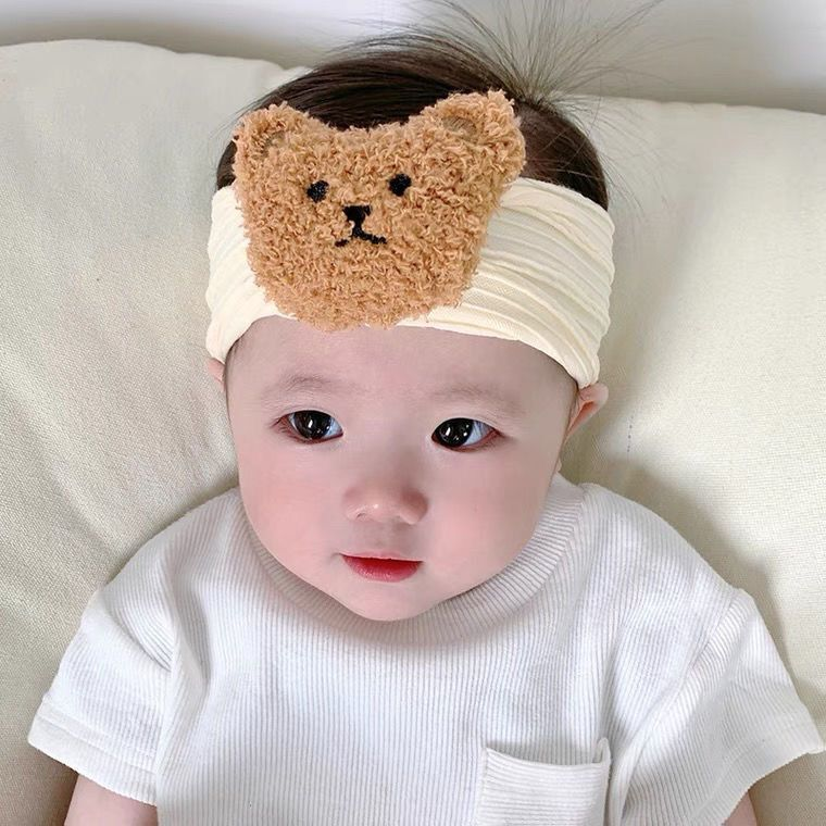 เด็กอุปกรณ์ผมเด็กสามมิติหมีบิดแถบคาดศีรษะไนลอนป้องกันทารกป้องกันประตูคาดศีรษะเต็มเดือนอุปกรณ์เสริม