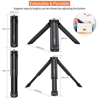 Uurig TP05 ขยายมินิกล้องขาตั้งกล้อง,แบบพกพา Selfie Stick Handle Grip เดสก์ท็อปเว็บแคมขาตั้ง 1/4 "สกรูสําหรับ DSLR เว็บแคมผู้ถือโทรศัพท์ Selfie Stick Vlog ขาตั้งกล้อง