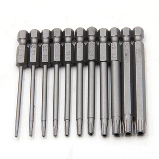 หนึ่งชุด Hollow Star Drive Bit ชุด, 11-12 ชิ้น T5-T40 ผู้ถือแม่เหล็ก Bits ความยาว 50-100 มม.สําหรับอุปกรณ์ซ่อม