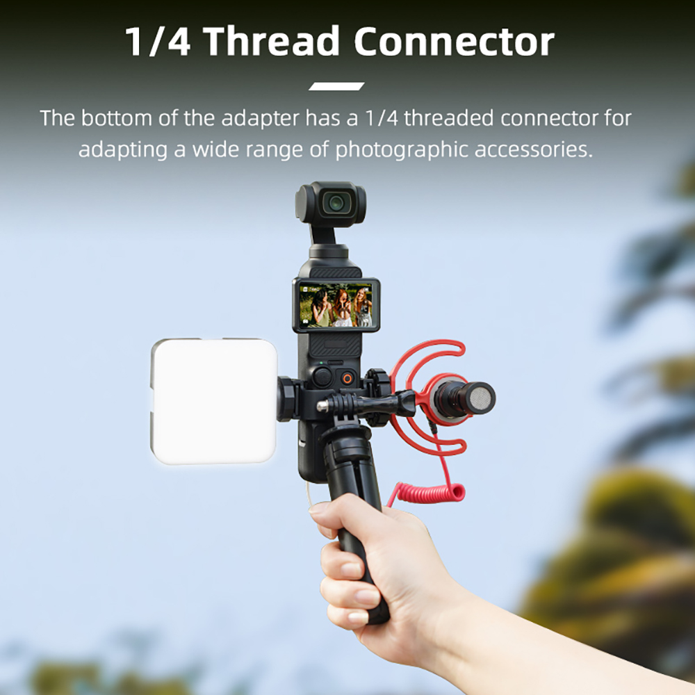 Brdrc ขยายอะแดปเตอร์สําหรับ DJI Osmo Pocket 3 กล้องกิมบอลมือถือพร้อมรองเท้าเย็นคู่ 1/4 "รูสกรูยึดสําหรับกล้องอุปกรณ์ถ่ายภาพ ﻿