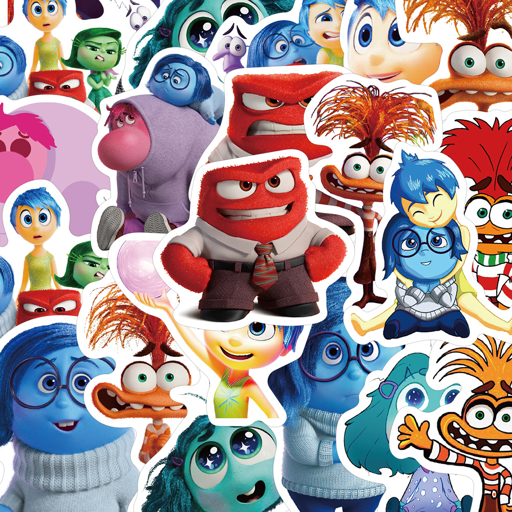 50 ชิ้นสติ๊กเกอร์ Inside Out การ์ตูนสติกเกอร์กราฟฟิตีกันน้ําพีวีซีการ์ตูนตกแต่งของขวัญแล็ปท็อปขวดน้ําคอมพิวเตอร์โทรศัพท์กีตาร์สเก็ตบอร์ดอุปกรณ์ตกแต่ง DIY