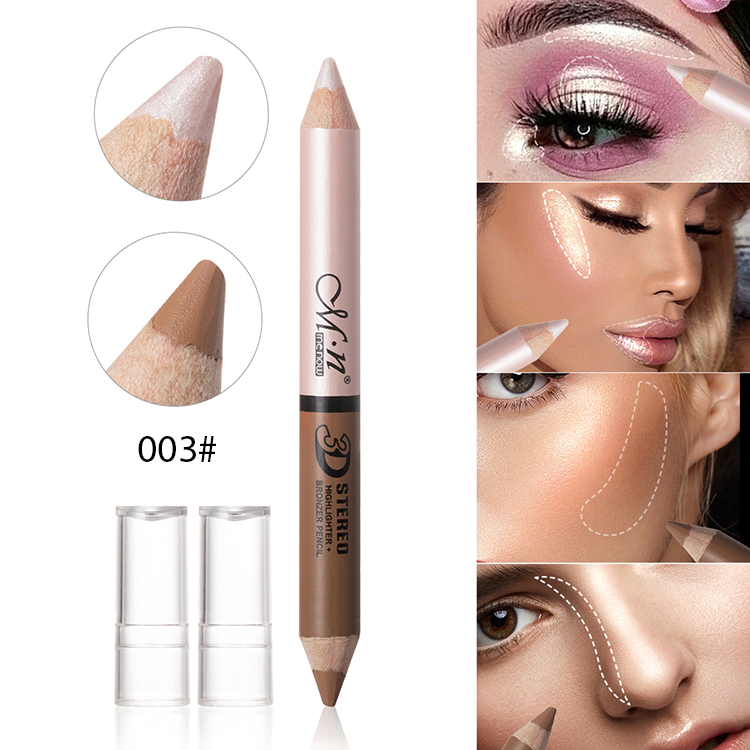 เสาไม้ขนาดใหญ่ Double-Headed High Gloss Contouring ปากกา Contour Shaping ติดทนนานกันน้ํา 2 @-