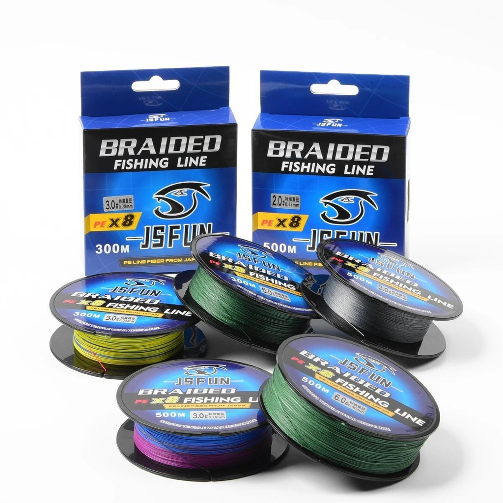 Jsfun 300M 8 Strands ถักลวดเคลือบสายตกปลาปอนด์นับ 34LB-96LB Monofilament Leader Line ปลาคาร์พตกปลา Sinking Line