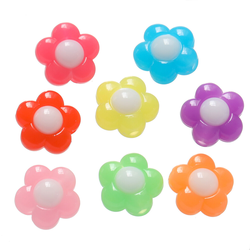 St.kunkka 5 ชิ้น 15.5x16 มม.ลูกปัดอะคริลิค Rhinestone Jelly ดอกไม้ลูกปัดสําหรับสร้อยคอ DIY