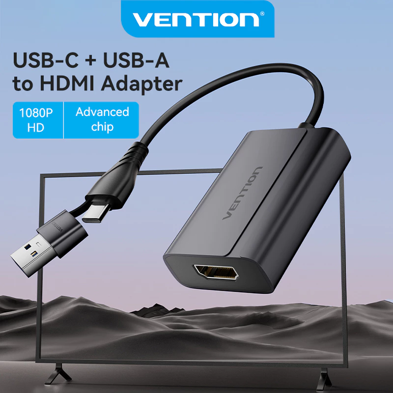 อะแดปเตอร์ HDMI Vention USB-C USB เป็น HDMI 1080P@60Hz สำหรับ MacBook Pro iPad แล็ปท็อป