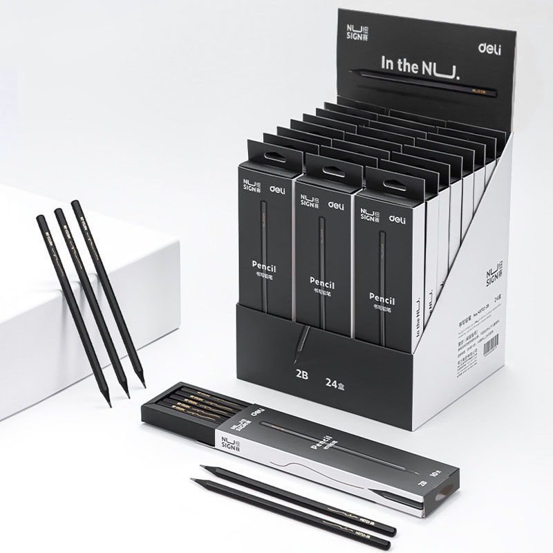 เครื่องเขียน Newsay Pencil NS722-2B/HB โรงเรียนอนุบาลโรงเรียนประถมศึกษาหกเหลี่ยมดินสอไม้สีดํา