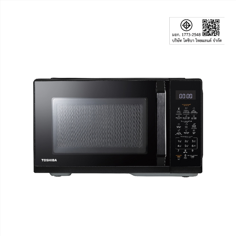 TOSHIBA ไมโครเวฟ พร้อมระบบย่าง รุ่น MW3-EG25PE(BK) 25 ลิตร (800/1000 วัตต์) หน้าจอ LED