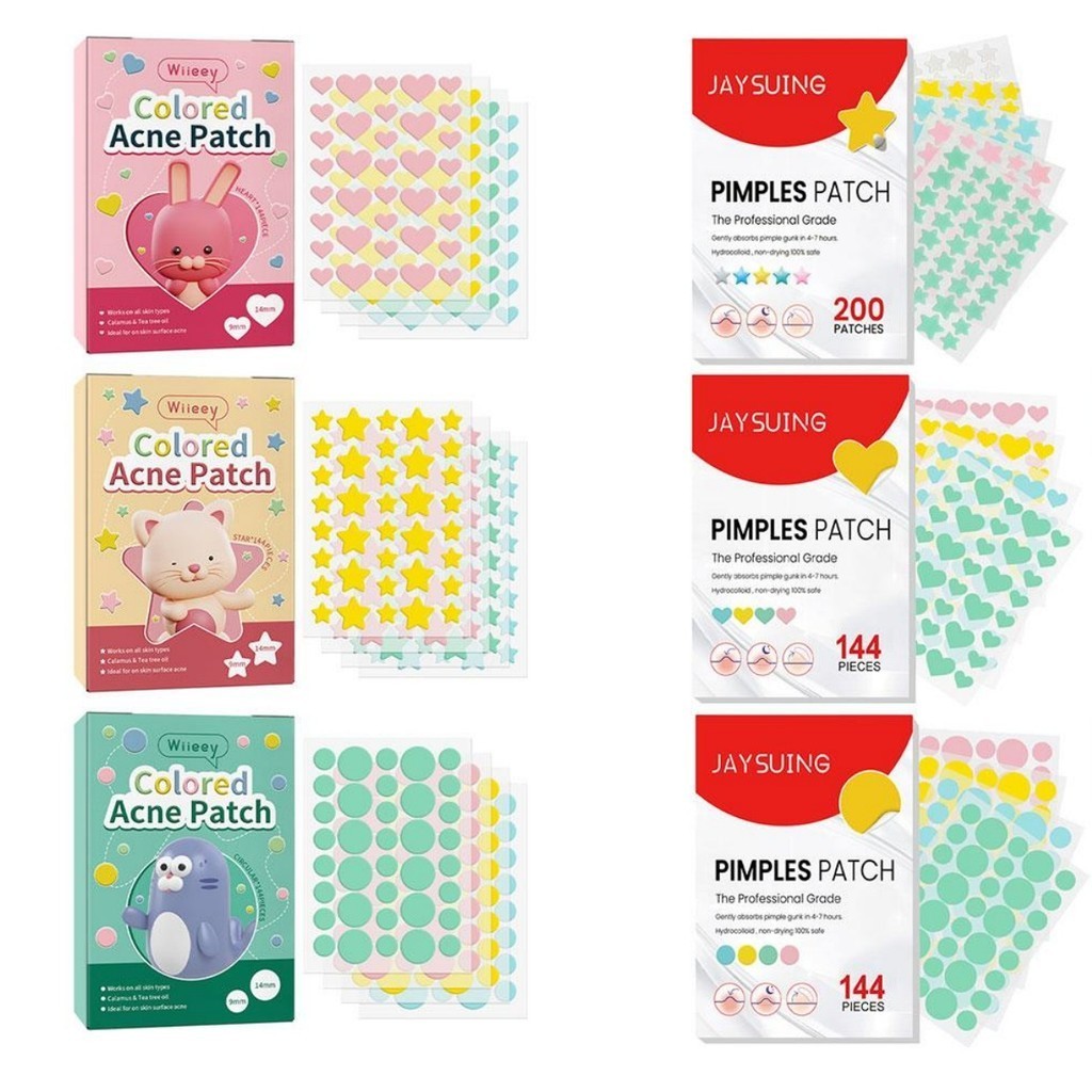 200ชิ้นดาวสิวแพทช์สิวที่มีสีสันที่มองไม่เห็นกําจัดสิวดูแลผิวสติกเกอร์ใบหน้าจุดความงามแต่งหน้าเครื่องมือ เปิด