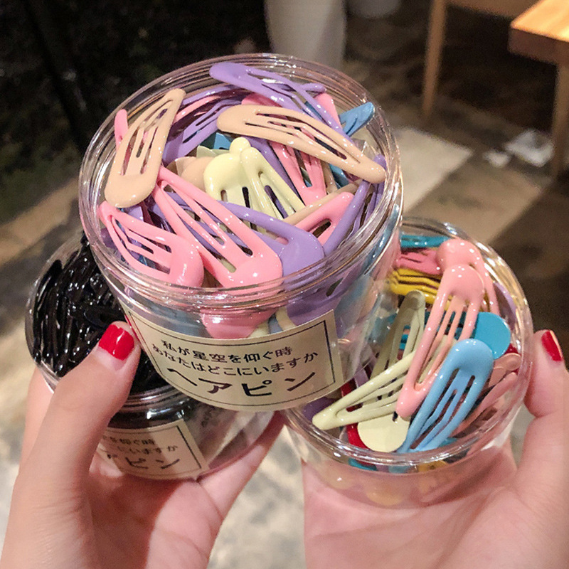 40 ชิ้นลูกอมสี BB กิ๊บติดผมความงามลื่นคลิปผม Barrettes Waterdrop รูป Snap ง่ายคลิปผมสําหรับสาวสุภาพสตรีผู้หญิง BB Hairpin