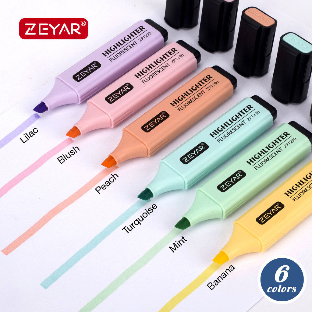 Zeyar ปากกาเน้นข้อความ UK หมึกน้ํา Japan nib ปากกามาร์กเกอร์เรืองแสงคุณภาพสูง