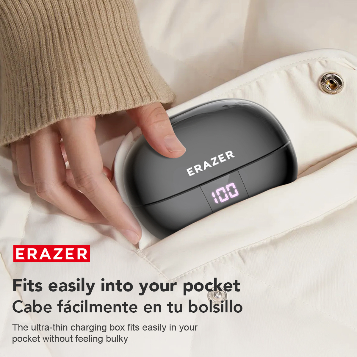 หูฟังไร้สาย Erazor XT66 PRO Al Smart แบบแปลภาษาหมดเวลาจริง Bluetooth 5.4 พร้อมหน้าจอสัมผัส LED หูฟังสำหรับธุรกิจพร้อมไมโครโฟน กันน้ำระดับ IPX5 - รูปที่ 7