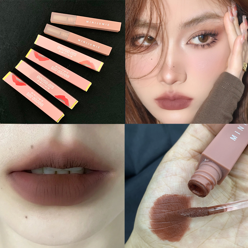 Matte Lip Mud ลิปสติกมินิจุมีครีมลิปกลาสใช้ทาได้ทั้งริมฝีปากและแก้ม