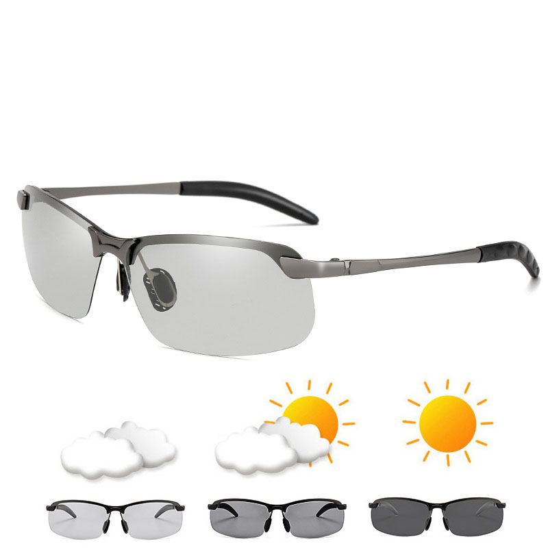 แว่นกันแดดแบบโพลาไรซ์กลางวันและกลางคืน - แว่นขับรถ/ตกปลา UV400 แบบเปลี่ยนสีสำหรับผู้ชาย - รูปที่ 5