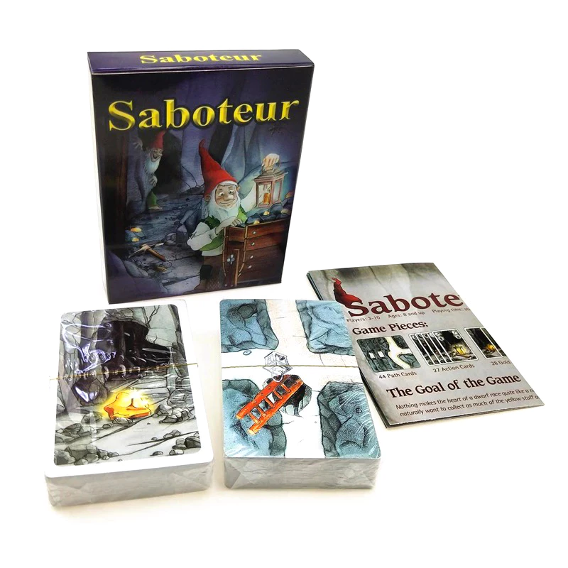 การ์ดเกมกระดาน Saboteur เกมขุดทองคนแคระ เกมปาร์ตี้บนโต๊ะ เวอร์ชันภาษาอังกฤษ