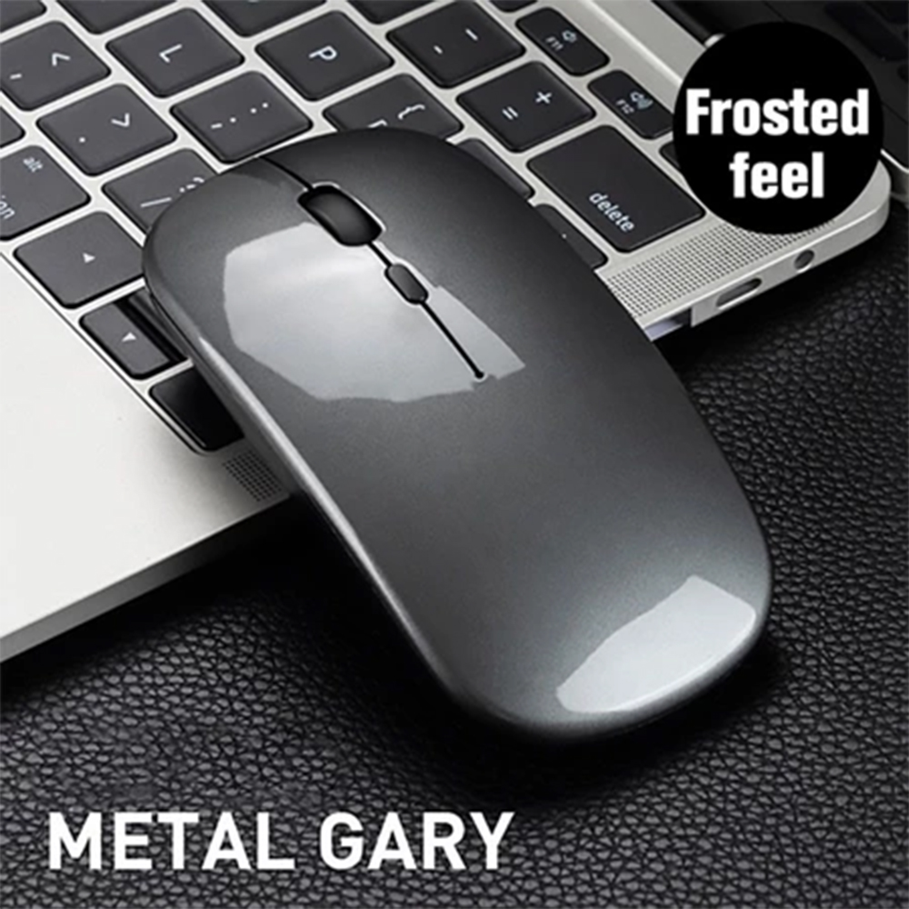 เมาส์ไร้สายบลูทูธ 2.4GHz 2 in 1 ชาร์จอัตโนมัติตัดเสียงรบกวนสําหรับแล็ปท็อป MAC
