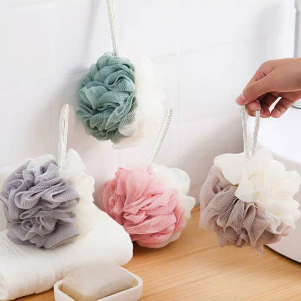 ฟองน้ําขัดตัวทูโทน-อุปกรณ์อาบน้ําคละสีสําหรับขัดผิว