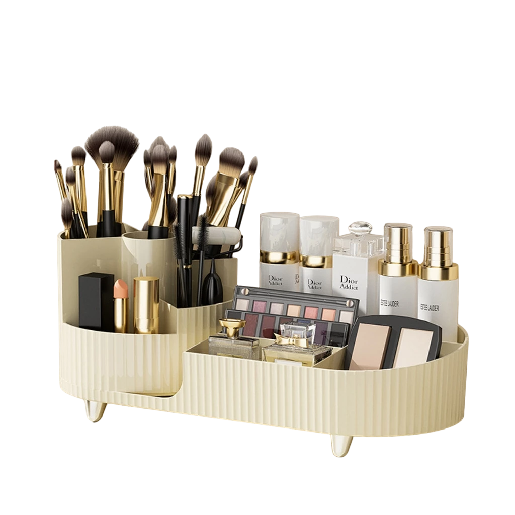 [มูลค่าสูงสุด] ชั้นวางเครื่องสําอางและแต่งหน้าเดสก์ท็อปหมุนได้ 360 LS1-0657-67 สําหรับเครื่องประดับห