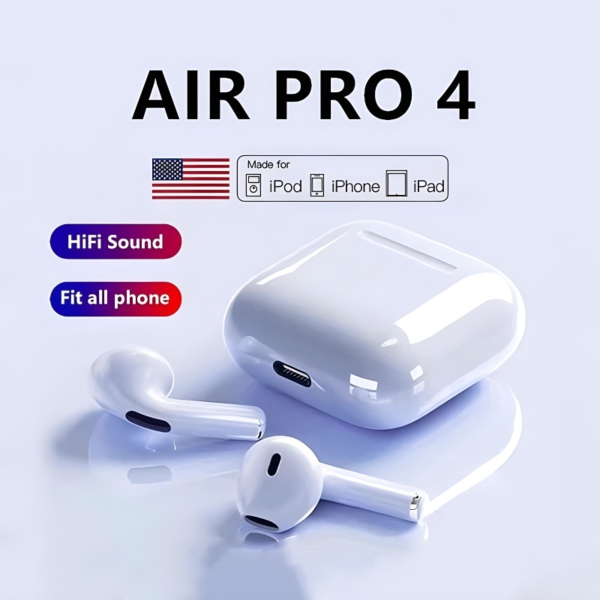 หูฟัง Pro4 แบบไร้สาย Dual In-Ear ชุดสเตอรีโอเบสที่มีการลดเสียงรบกวนและสามารถยืดเวลาสแตนด์บายได้นาน