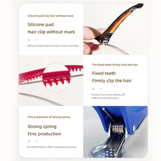 หกชิ้น Hairpins คลิปพาร์ทิชันลื่น Duckbill คลิปตัดผมทรงผม Fixing แต่งหน้าล้างหน้า Bangs Clipping ﻿