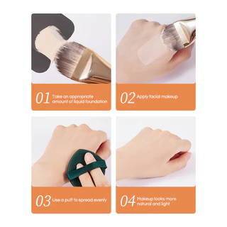 Gecomo แปรงรองพื้นลิ้นกว้างบางเฉียบคอนซีลเลอร์ไม่มีรอยต่อเครื่องมือแต่งหน้าหัวแบนไม่ติดแป้ง