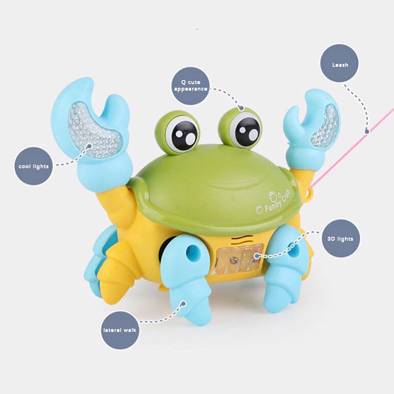 ของเล่น Robo Crab เต้นรําเรืองแสงสําหรับเด็ก - สัตว์เลี้ยงอิเล็กทรอนิกส์พร้อมเพลงและไฟของเล่นเด็กคริสต์มาสสําหรับเด็กผู้หญิง thumbnail 10