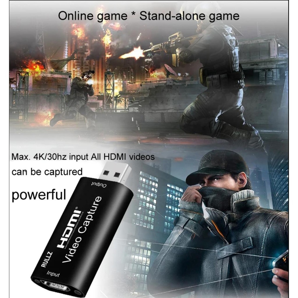 Usb2.0 HDTV Converter 4K HD 1080P การ์ดจับภาพวิดีโอ Grabber กล่องบันทึก​ สําหรับ Windows Android