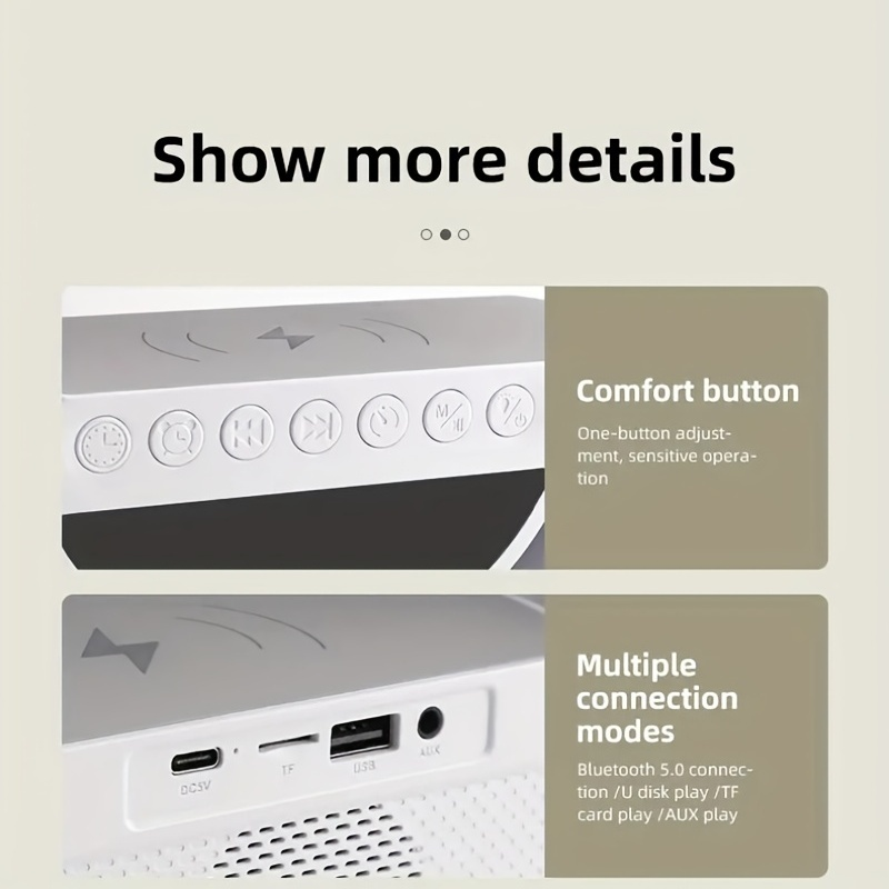 BT3401 ลําโพงบลูทูธ 15W LED บรรยากาศ RGB Light เครื่องชาร์จไร้สายโคมไฟตั้งโต๊ะลําโพงอัจฉริยะ