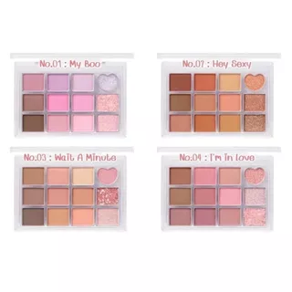 odbo พาเลทอายแชโดว์ Real Heart Palette 12 สี แมท+ชิมเมอร์ เครื่องสำอาง แต่งตา สีชัด