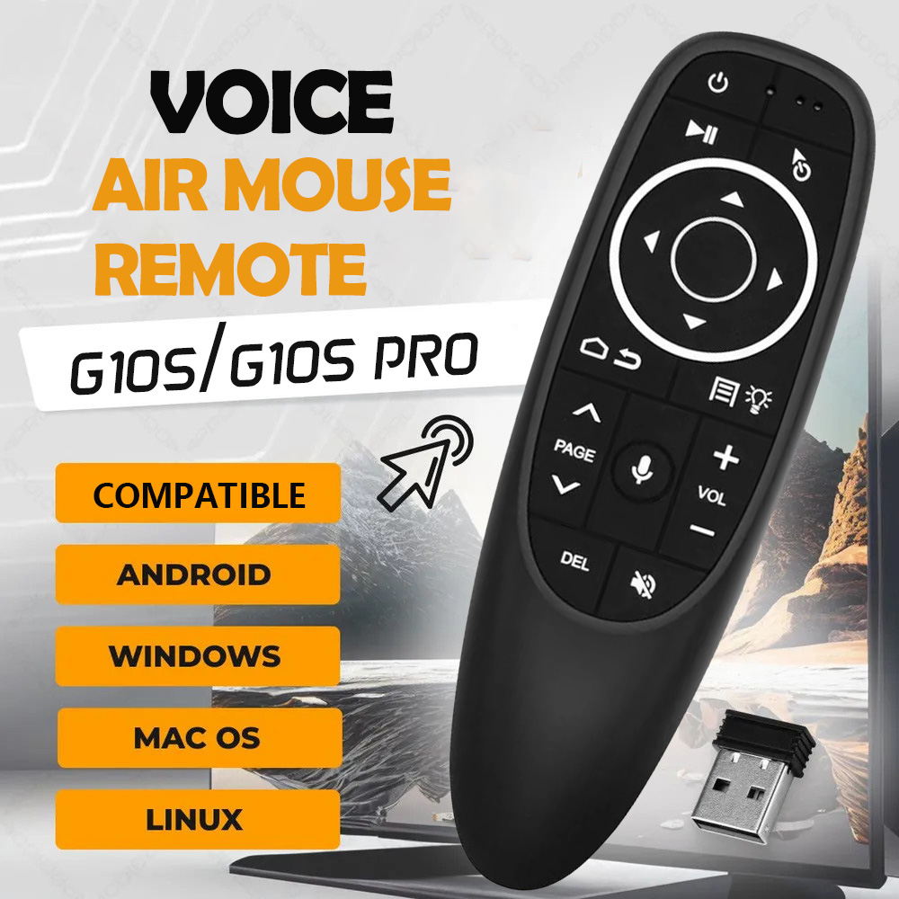 G10S/G10S Pro แอร์เมาส์ รีโมทเสียง คอนโทรล 2.4G ไร้สาย IR เรียนรู้ สำหรับ H96 MAX X88 PRO X96 MAX