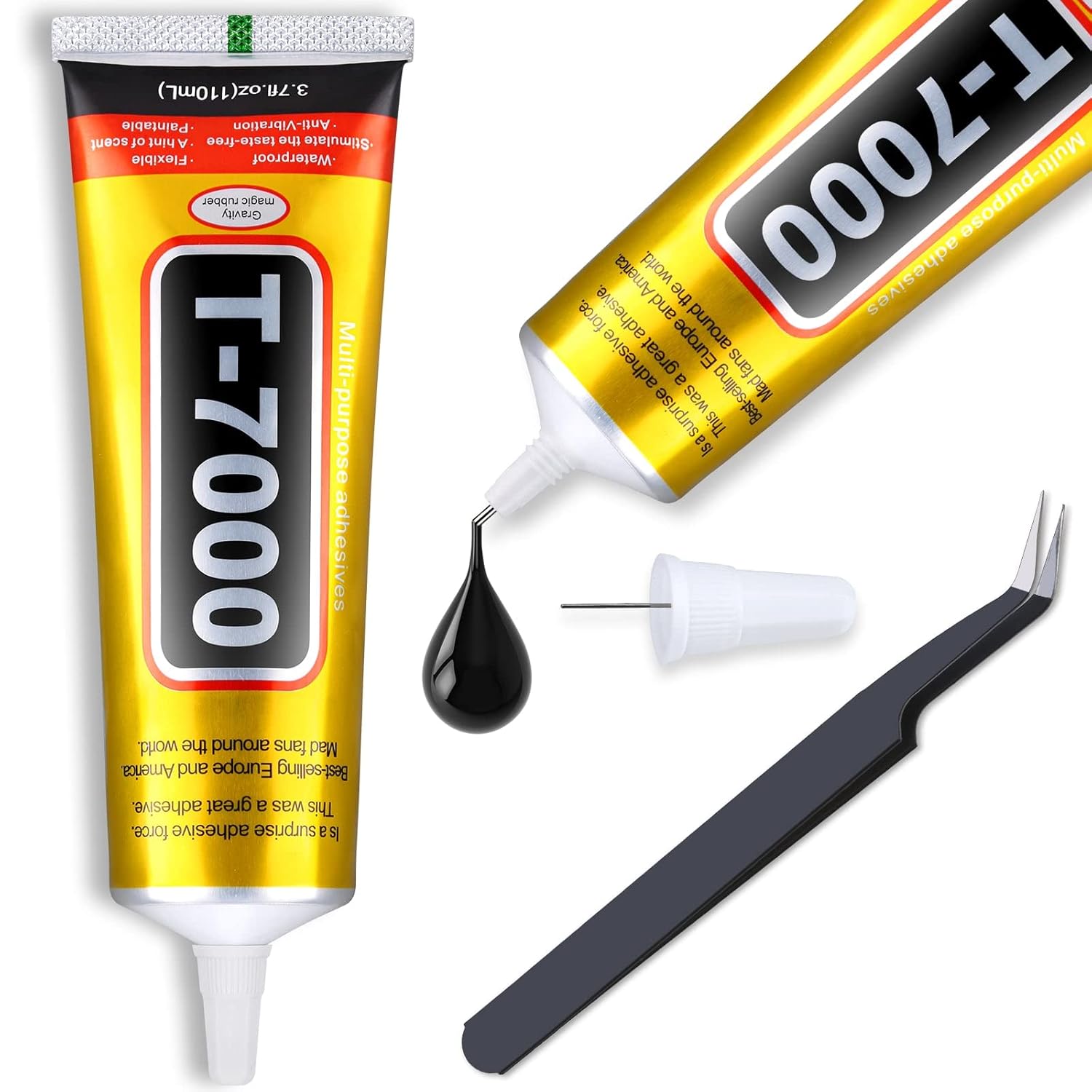 อัปเกรด T-7000 กาวติดสีดําสําหรับโทรศัพท์ กาวติดกันน้ํา Cridoz กาวสําหรับงานฝีมือที่แม่นยําสําหรับซ่