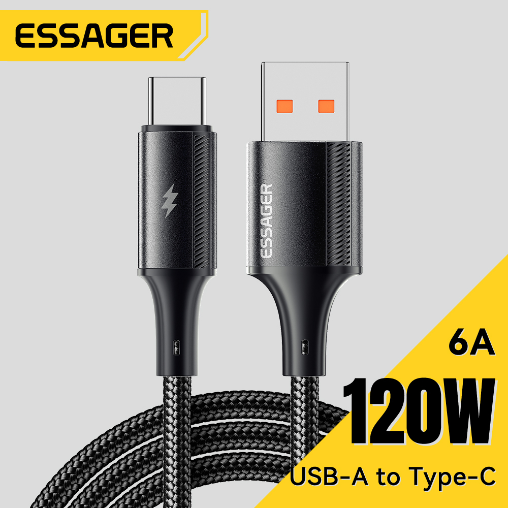 Essager 120W Fast สายชาร์จ Type-C Quick Charge สําหรับ Xiaomi 14 Ultra huawei samsung USB Data Cables