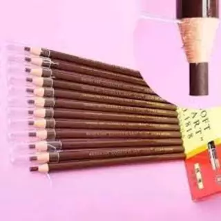 ดินสอเขียนคิ้วแบบเชือก ดึงเชือกใช้งานได้ทันที กันน้ำ 1 กล่อง 12 แท่ง สี 03 น้ำตาลกลาง ✨ เขียนคิ้วง่าย สวยเป็นธรรมชาติ