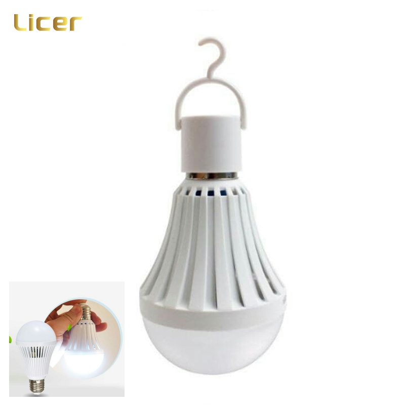 Licer หลอดไฟฉุกเฉิน LED 7W 12W 15W หลอดไฟสัมผัสนิ้วอัจฉริยะแบบชาร์จไฟได้