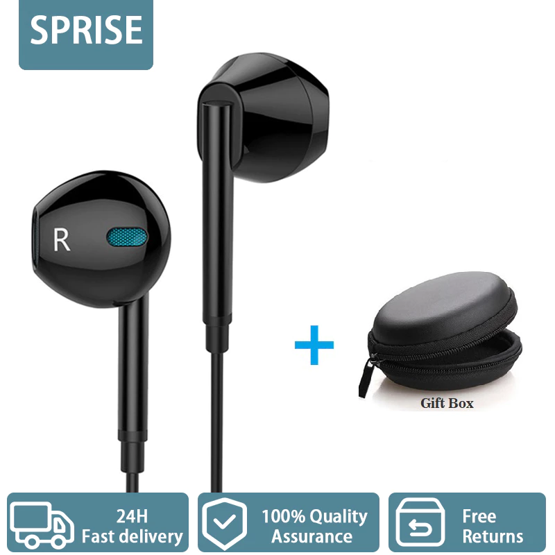 SPRISE M15 หูฟังแบบมีสายตัดเสียงรบกวนพร้อมไมโครโฟนโลหะเสียงสเตอริโอเบสหูฟังชนิดใส่ในหูสําหรับหูฟังสําหรับเล่นเกมมือถือ