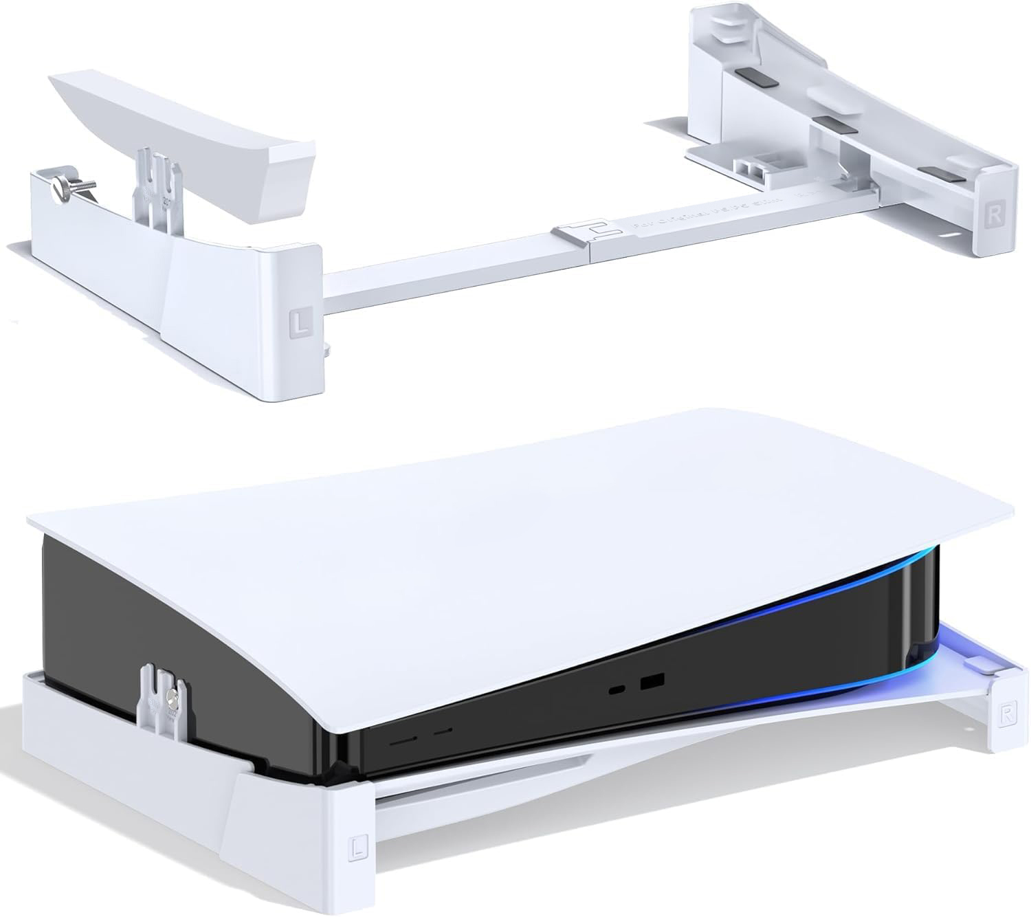 ขาตั้งแนวนอนใหม่สำหรับ PS5/PS5 SLIM/PS5 PRO, ขาตั้งฐาน PS5, สำหรับ PlayStation 5 รุ่นดิสก์ & ดิจิตอล, อุปกรณ์เสริม PS5, สีขาว