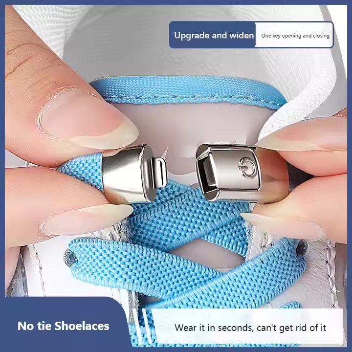 Elastic No-Tie Shoelaces Quick Lacing System สําหรับรองเท้าวิ่ง Trainers กีฬารองเท้าผ้าใบ