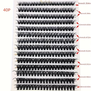 Eyelash 280 Clusters, 14 แถวผสม Bundles - 30D+40D-0.07-D-9-16Mix, Natural Look