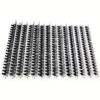 Eyelash 280 Clusters, 14 แถวผสม Bundles - 30D+40D-0.07-D-9-16Mix, Natural Look