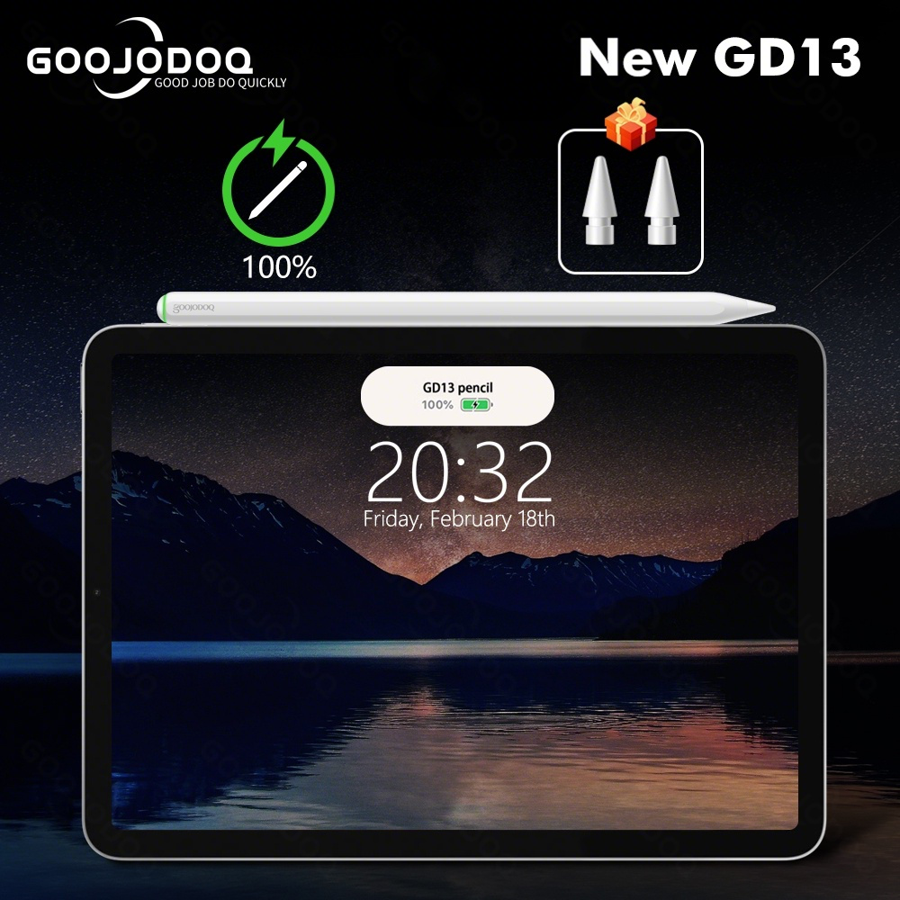GOOJODOQ GD13 Stylus สําหรับ -pple Pencil - การชาร์จแบบไร้สาย, การปฏิเสธฝ่ามือและเอียงสําหรับ Pad Ai